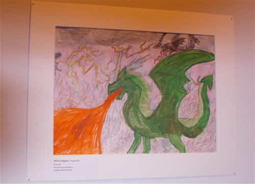 Eighth grade student artwork on display at the Detroit Institute of Arts 